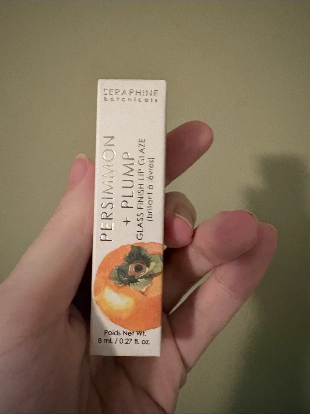 Seraphine Botanicals Persimmon + Plump Glass Lip Glaze — Sheer Persimmon Tint